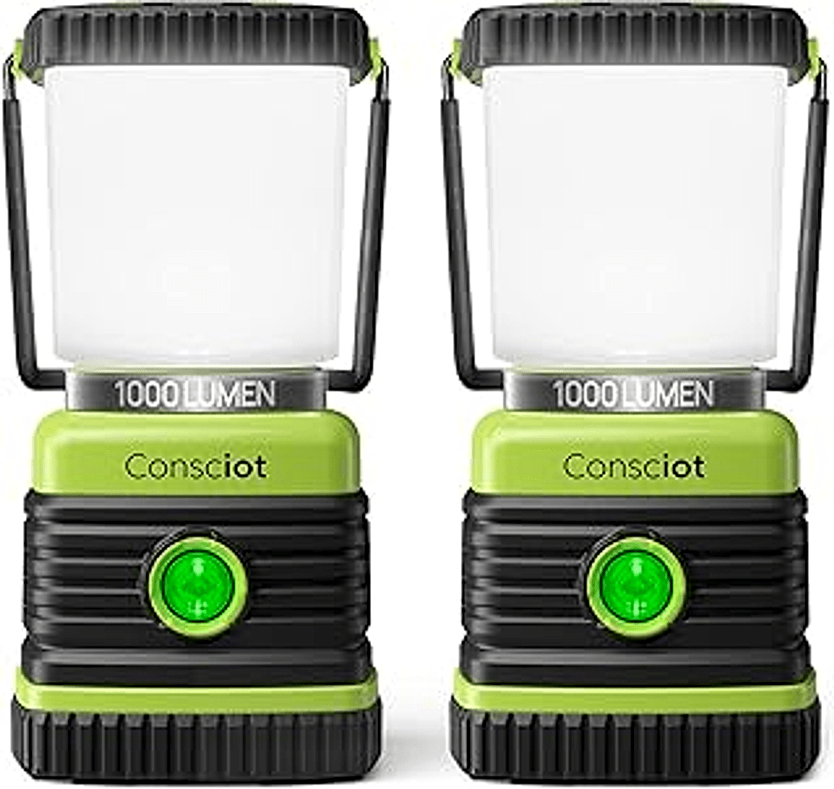 Consciot LED Battery Powered Camping Lantern, 1000LM, 4 Light Modes, IPX4 Waterproof Portable Tent F